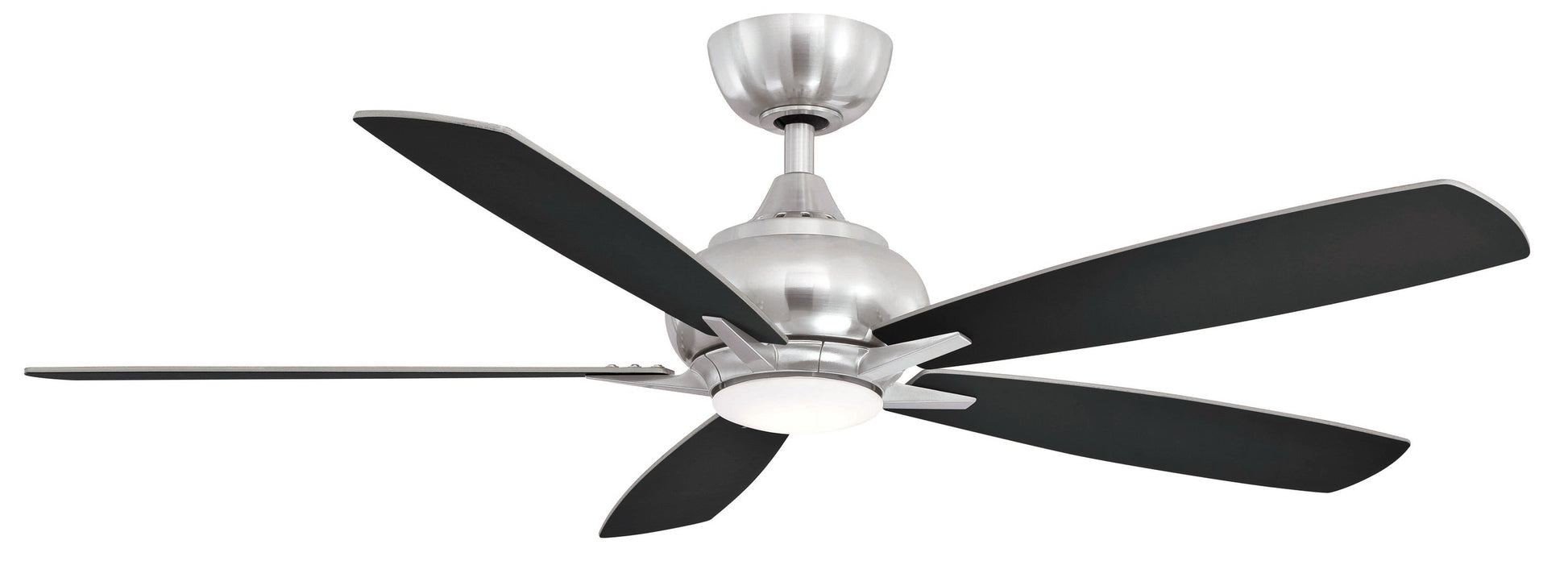 Fanimation Doren 52-in Integrated LED Brushed Nickel with Black Blades Ceiling Fan With Light - Remote Included ( 5 -Blade ) 2411247