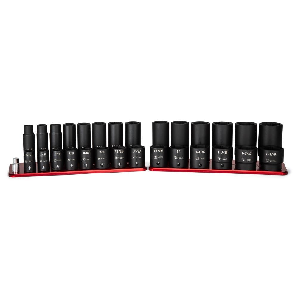 Capri Tools 1/2-in Drive Standard (SAE) Shallow/Deep Socket Set (28-Pieces) CP55000-28SSDR