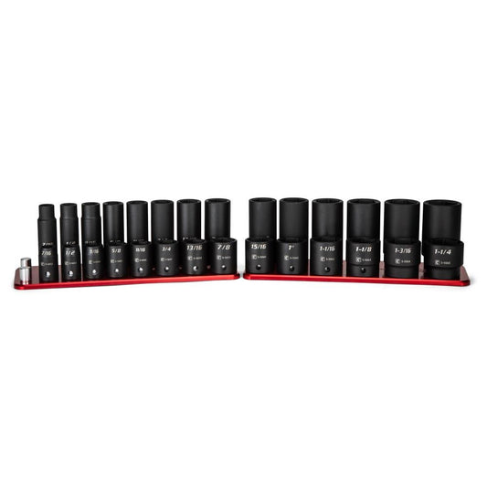 Capri Tools 1/2-in Drive Standard (SAE) Shallow/Deep Socket Set (28-Pieces) CP55000-28SSDR