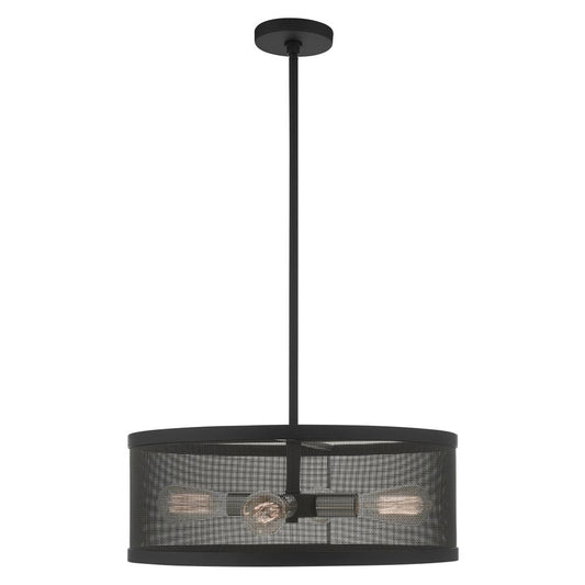 Livex Lighting Industro 4 -Light Matte Black Modern/contemporary For Use in Bathrooms, Bedrooms, Dining Rooms, Foyers, Kitchens, Living Rooms Chandelier