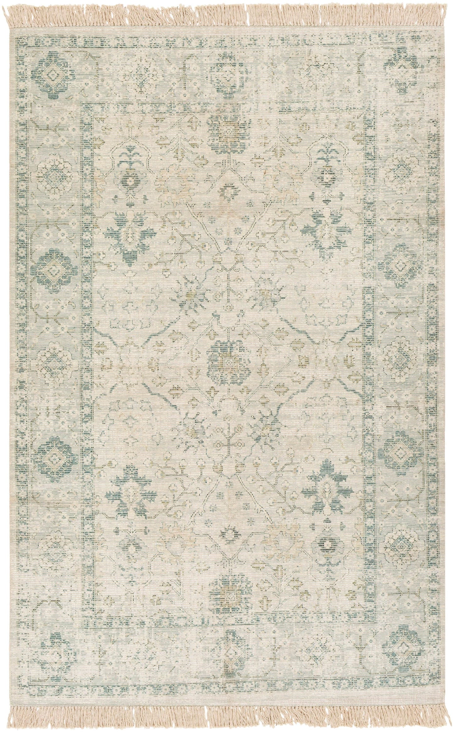 Livabliss Zainab 5 x 8 (ft) Tufted Sage Rectangular Indoor Medallion Oriental Pet Friendly Area rug