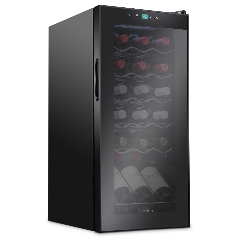 Ivation 13.6-in W 18 -Bottles Black Freestanding Indoor Wine Cooler