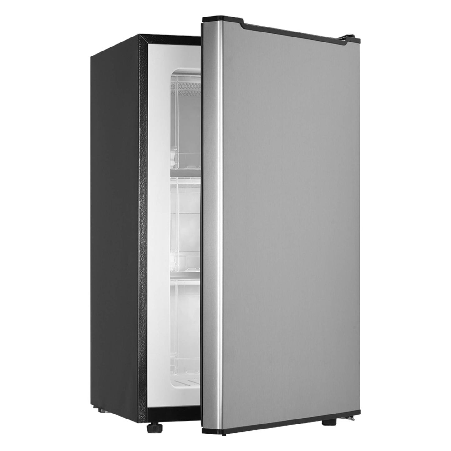 3.2 Cu.Ft Mini Fridge with Freezer, Single Door Mini Fridge, Dorm Fridge, Adjustable Thermostat, Compact Refrigerator for Bedroom, Dorm, Silvery