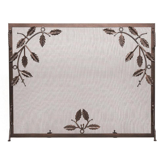 Minuteman International 0.5-in Roman Bronze Iron 1-Panel Flat Fireplace Screen G-3830Z