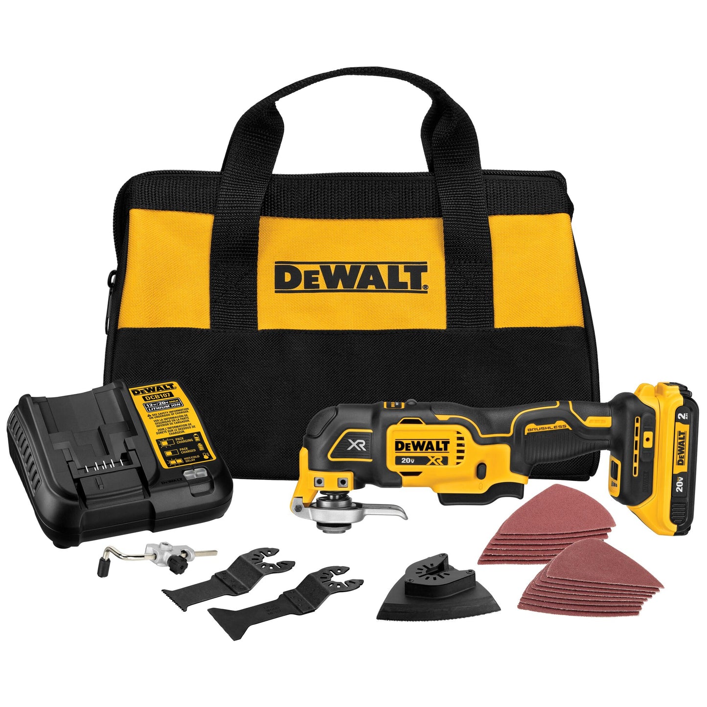 DEWALT XR 20-volt Max Cordless Brushless 3-speed 8-Piece Oscillating Multi-Tool Kit with Soft Case (1-Battery Included) DCS356SD1
