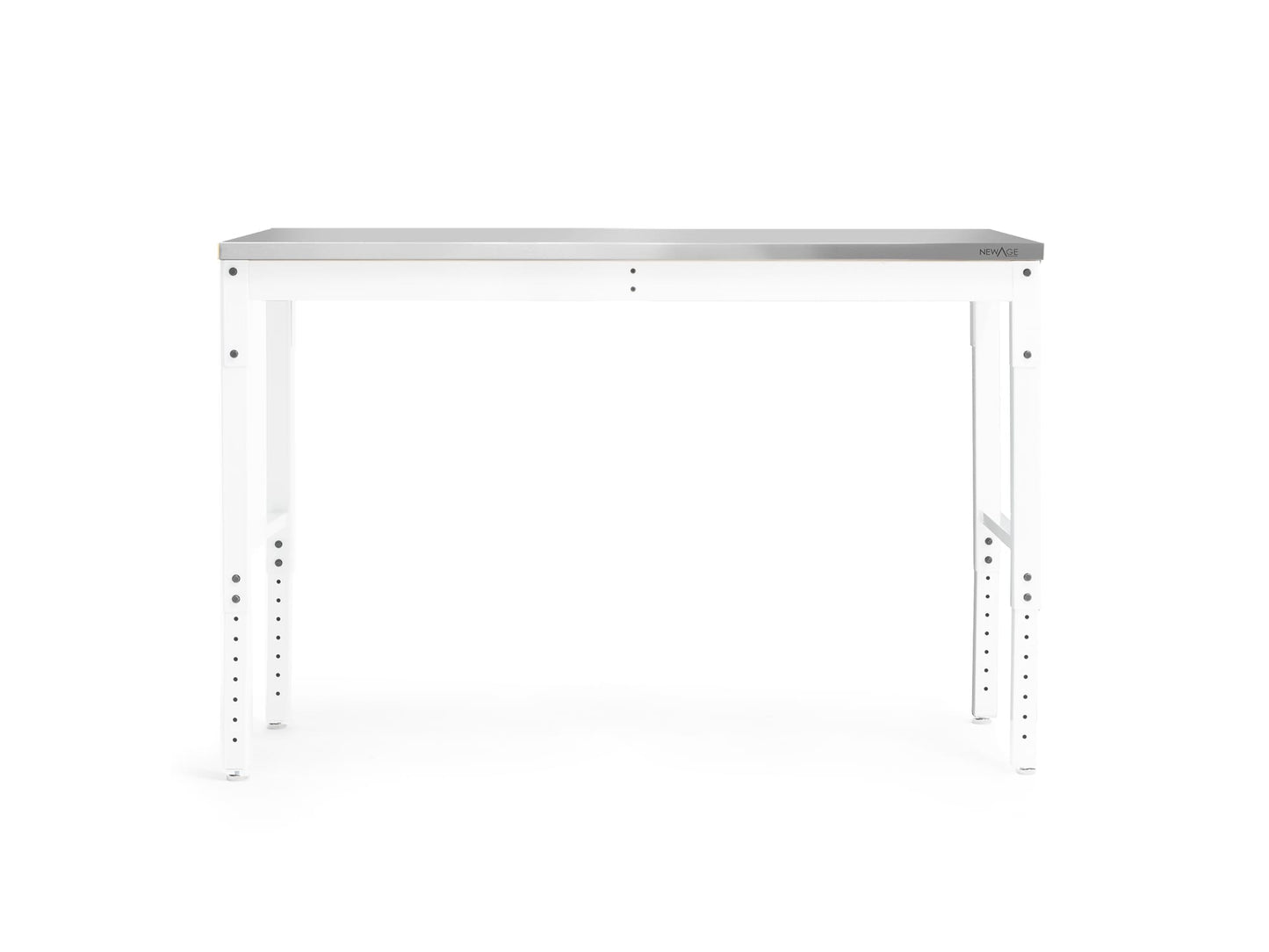 NewAge Products 56-in L x 43-in H White Stainless Steel Adjustable Height Portable Work Bench 55941