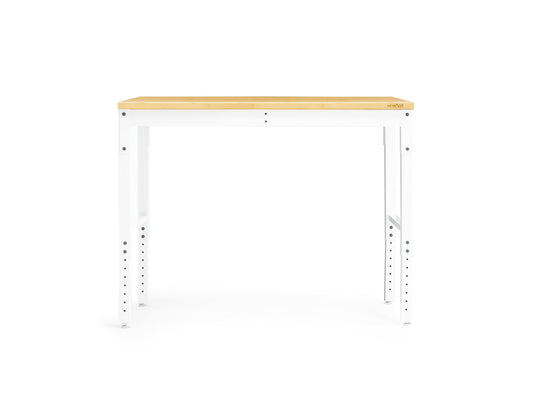 NewAge Products 48-in L x 43-in H White Bamboo Adjustable Height Portable Work Bench 55935