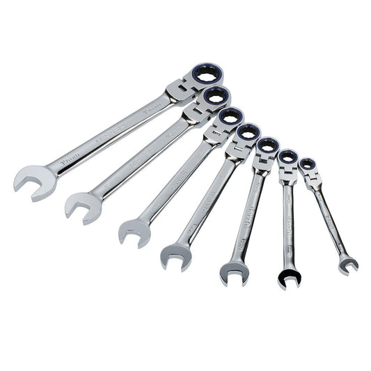 URREA 7-Piece Set Metric Flexible Head Combination Wrench 12MF7M
