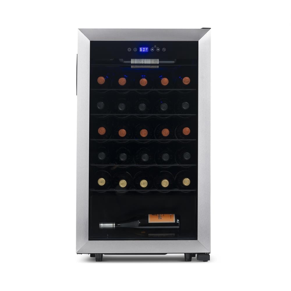 NewAir 18.9-in W 33 -Bottles Black, Stainless Freestanding Indoor Wine Cooler