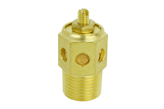 Milton Speed Control Exhaust Muffler, 1/2” MNPT - 40 Micron Sintered Bronze Silencer/Diffuse Air and Noise Reducer - Box of 25 1087-8BK