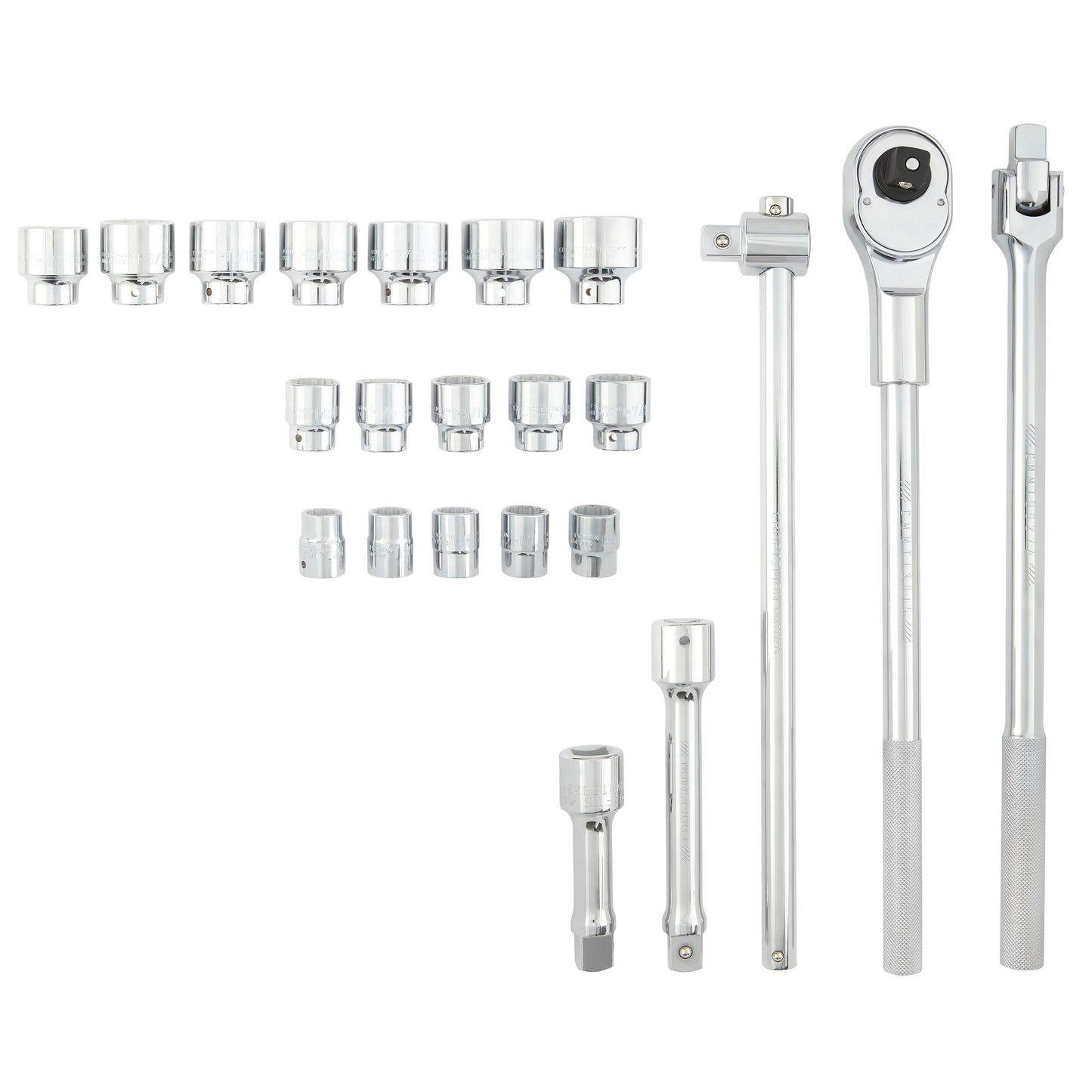 CRAFTSMAN 22-Piece Standard (SAE) and Metric Polished Chrome Mechanics Tool Set CMMT17904