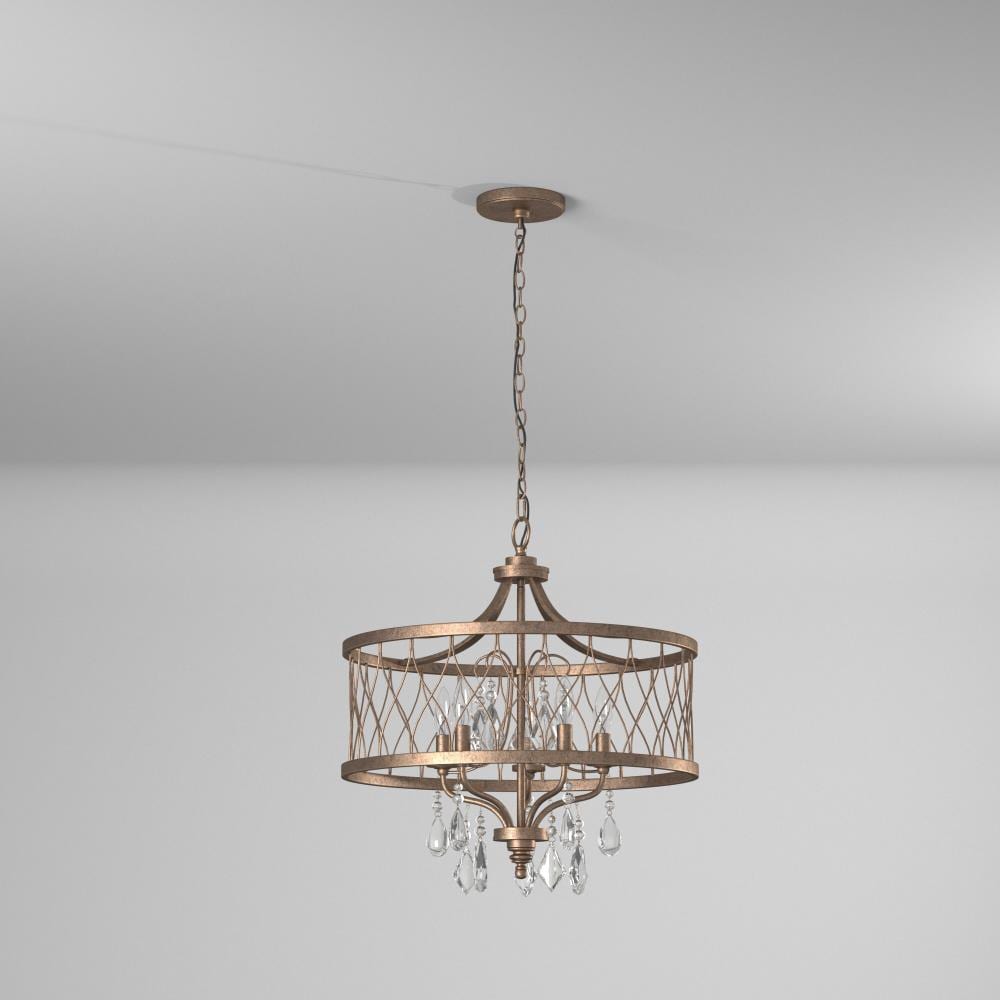 Minka Lavery West Liberty 5 -Light Gloss Gold Traditional Cage For Use in Bedrooms, Dining Rooms, Foyers, Kitchens, Living Rooms Chandelier 1664373