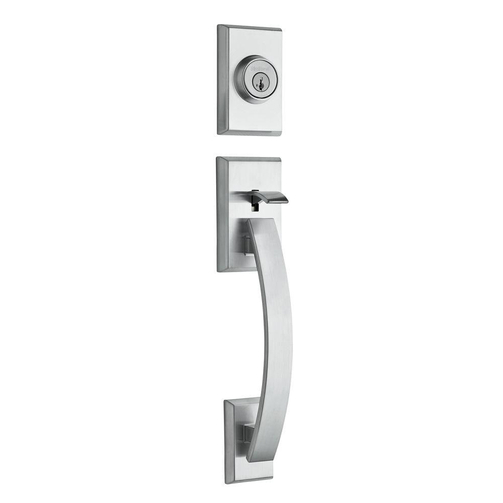 Kwikset Signature Series Satin Chrome Single-Cylinder Deadbolt Entry Door Exterior Handle Smartkey 800TVHLIP-26DS.STRKP