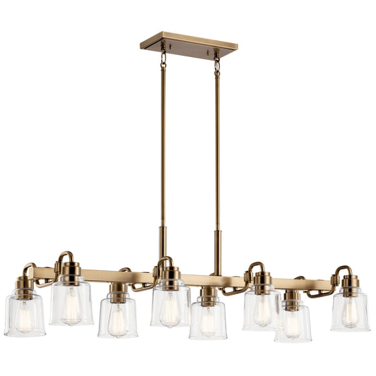 Kichler Aivian 8 -Light Brass Industrial For Use in Bedrooms, Dining Rooms, Foyers, Kitchens, Living Rooms Chandelier 4870001