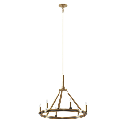 Kichler Emmala 6 -Light Brushed Brass Vintage For Use in Bedrooms, Dining Rooms, Foyers, Kitchens, Living Rooms Chandelier 4663062