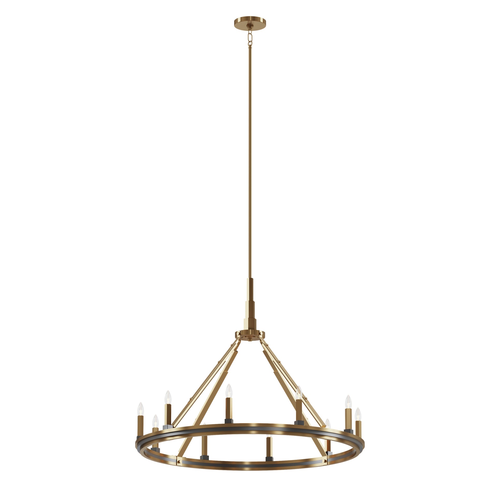 Kichler Emmala 10 -Light Brushed Brass Vintage For Use in Bedrooms, Dining Rooms, Foyers, Kitchens, Living Rooms Chandelier 4663074