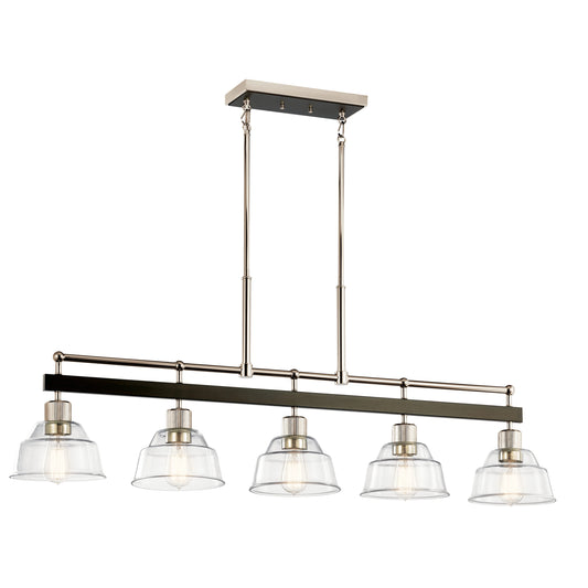 Kichler Eastmont 5 -Light Polished Nickel Industrial For Use in Bedrooms, Dining Rooms, Foyers, Kitchens, Living Rooms Chandelier 4663013