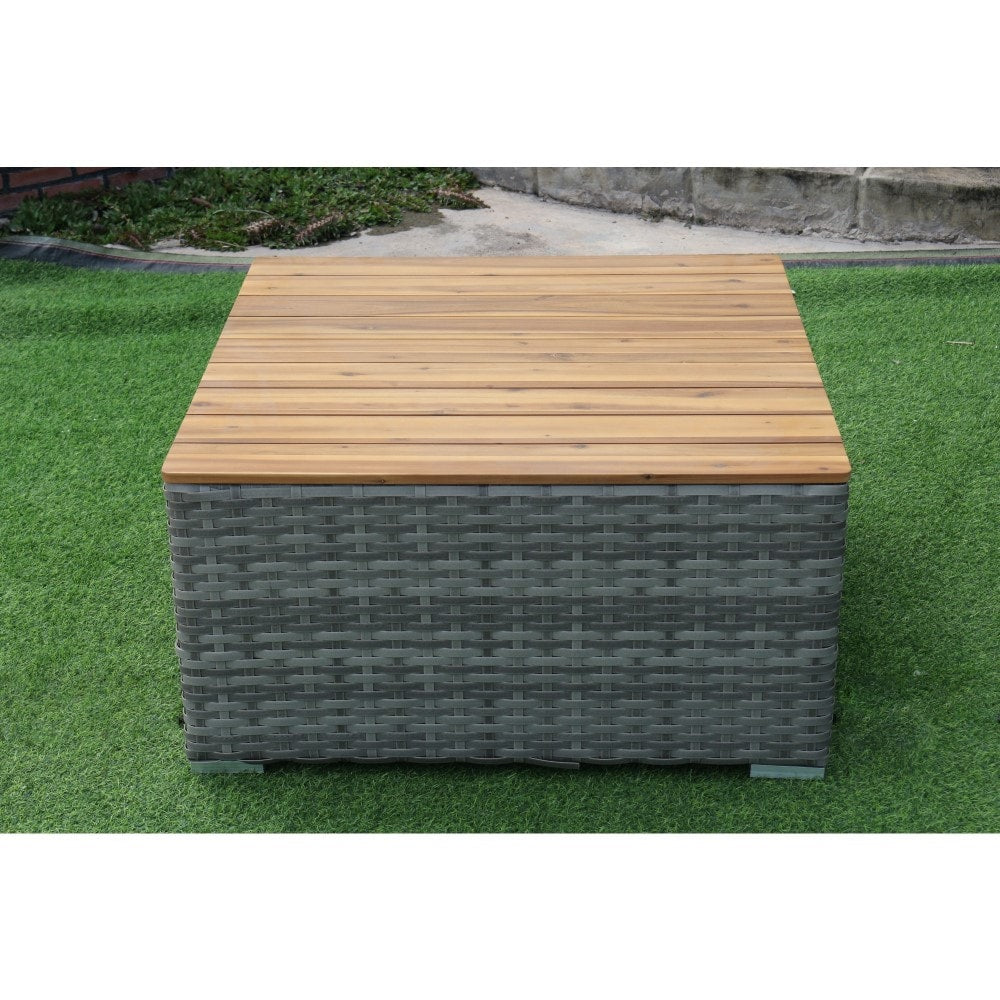 Teva Furniture Miami Patio Table Square Wicker Outdoor Coffee Table 33.8-in W x 33.8-in L