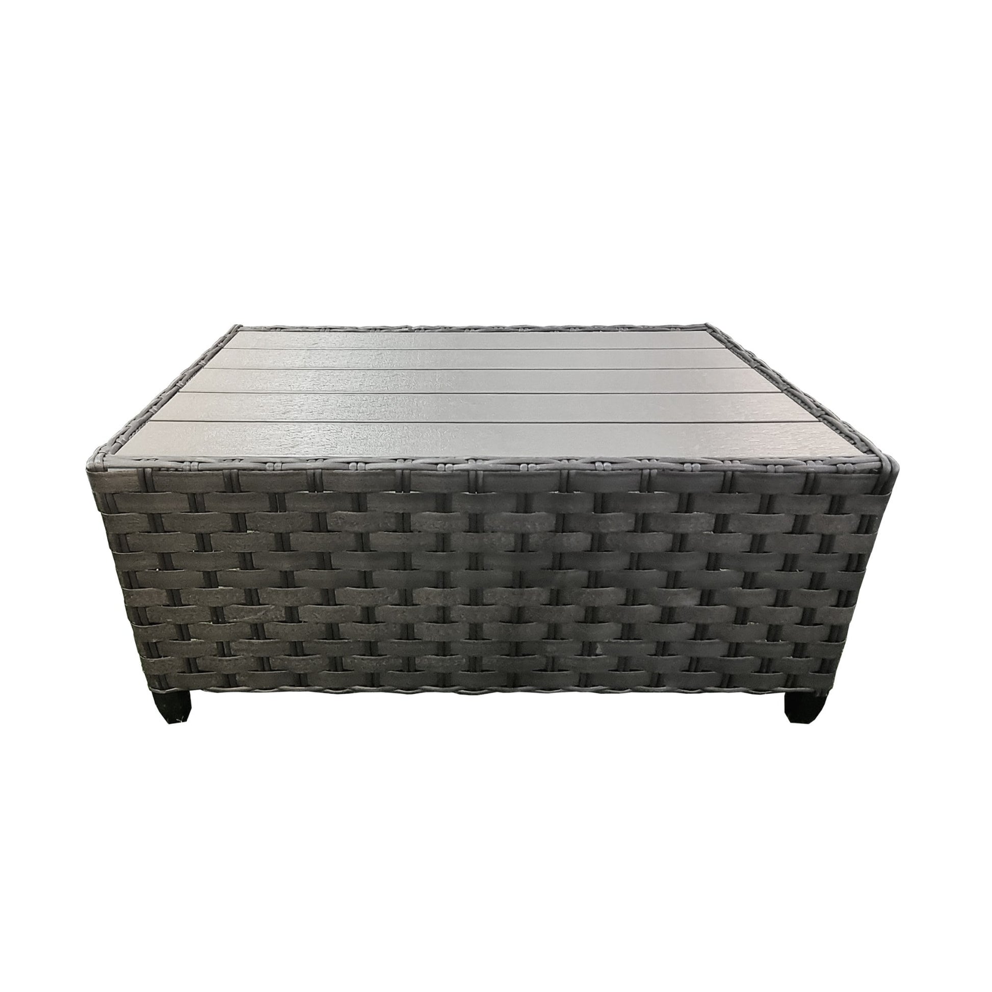 Teva Furniture Belize Patio Table Rectangle Wicker Outdoor Coffee Table 18.1-in W x 42.1-in L