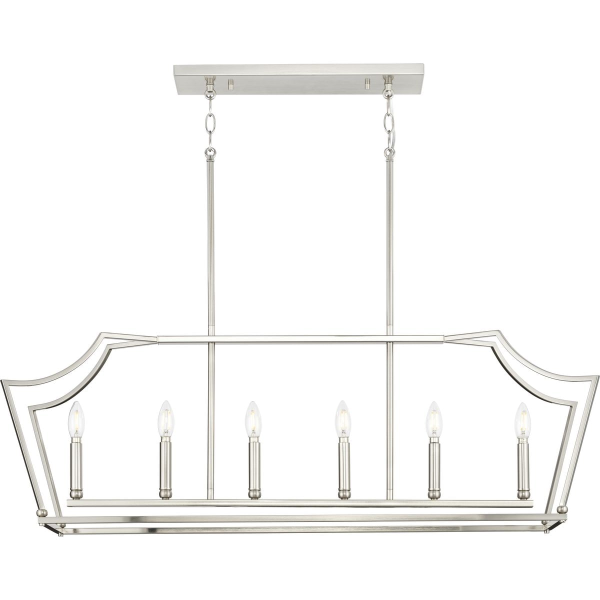 Progress Lighting Parkhurst 6 -Light Brushed Gray Transitional For Use in Bedrooms, Dining Rooms, Foyers, Kitchens, Living Rooms Chandelier 5044511
