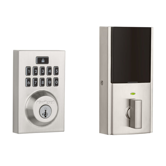 Kwikset 914 SmartCode Satin Nickel Smart Lock Electronic Deadbolt Smartkey with Keypad 99140-134