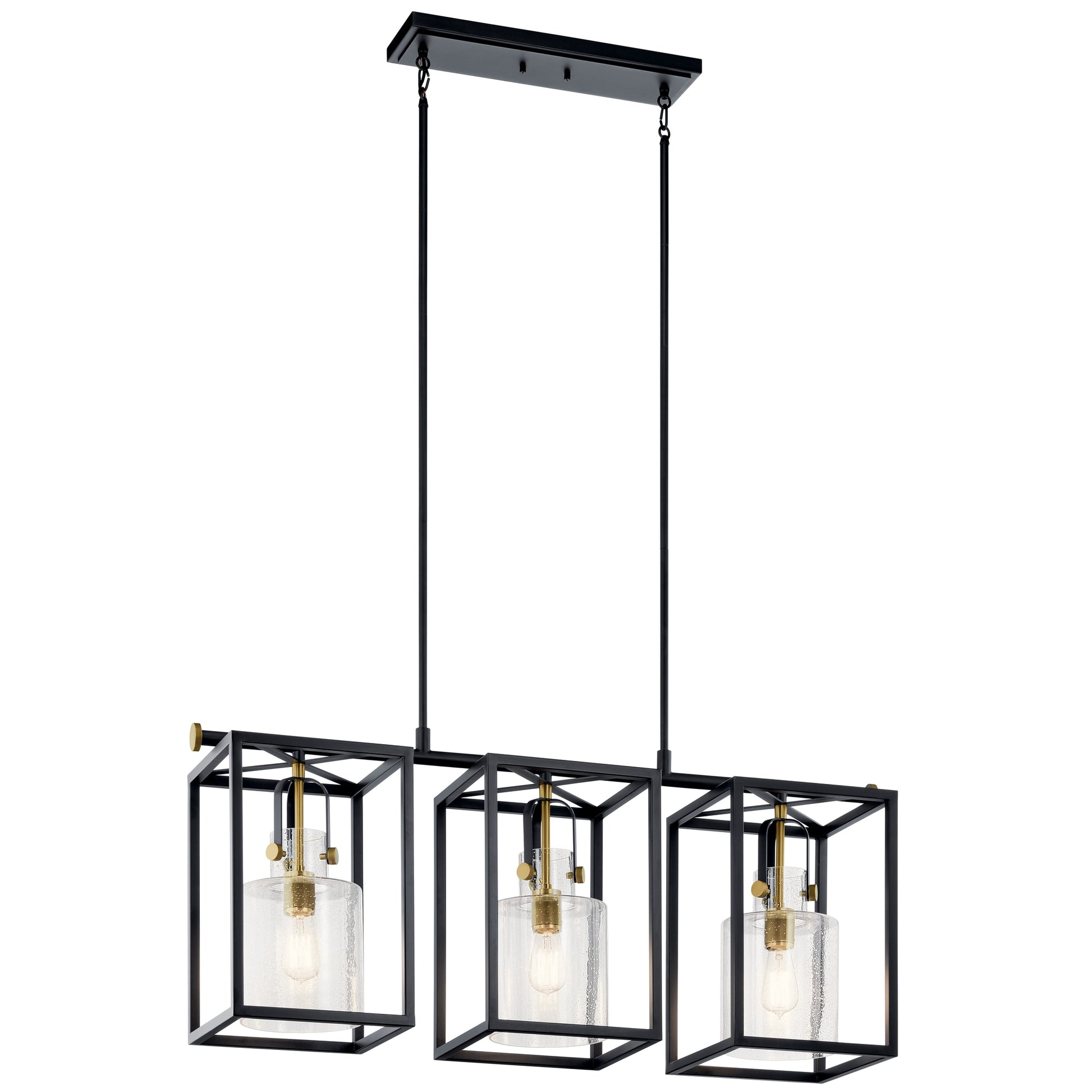 Kichler Kitner 3 -Light Brass Industrial For Use in Bedrooms, Dining Rooms, Foyers, Kitchens, Living Rooms Chandelier 5069796