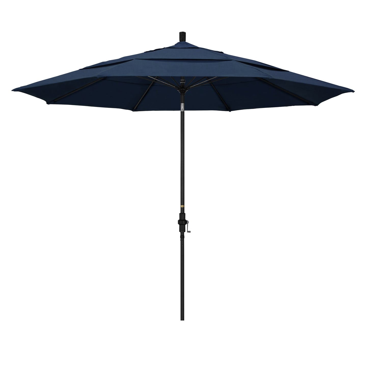 California Umbrella 11-ft Aluminum Blue Auto-tilt Market Patio Umbrella