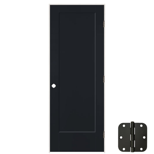 Masonite 36-in x 80-in Midnight Solid core 1-panel square Left hand Smooth Prefinished Molded composite Flat Jamb Single Prehung Interior Door