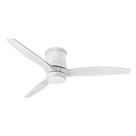 Hinkley Hover Flush 52-in Integrated LED Outdoor Flush Mount Smart Matte White with Matte White Blades Ceiling Fan With Light - Remote Included ( 3 -Blade ) 4785989