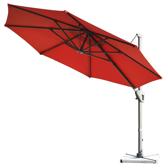 WELLFOR 11-ft Aluminum Crank Cantilever Patio Umbrella