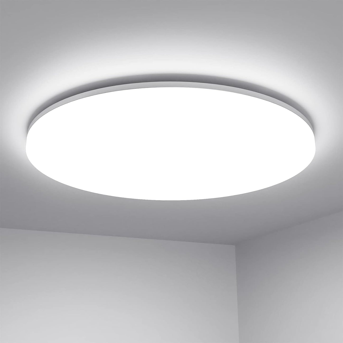 Lepro 11 inch 24 watt Flush Mount LED Ceiling Light 2400 Lumen 200 watt Equivalent, Waterproof, Daylight White 5000 Kelvin Bright Ceiling Fixture for Kitchen, Bathroom, Laundry, Hallway, Not-Dimmable