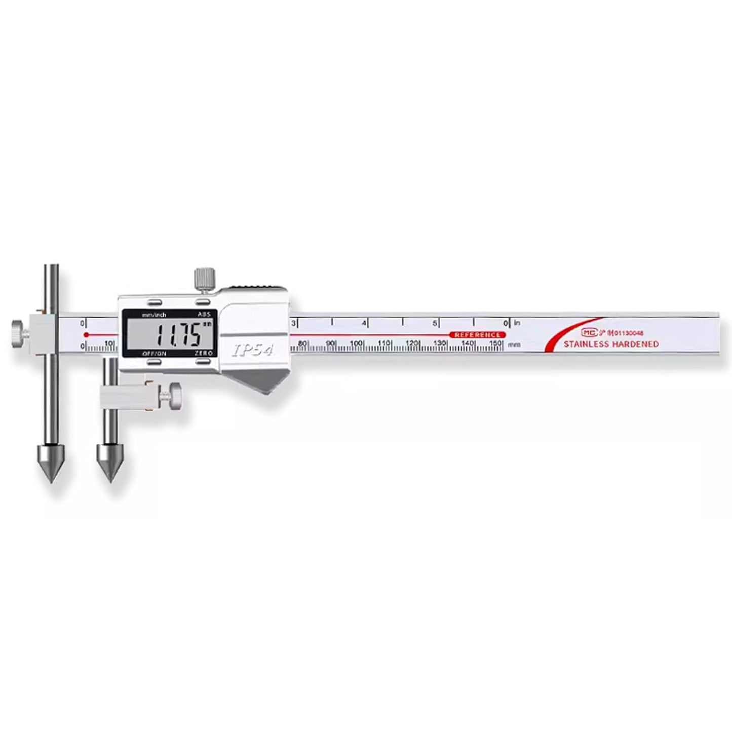 Digital Offset Centerline Caliper Hole Distance Vernier Caliper Cone Probe Hole Center Distance Ruler Measuring Tool Stainless Steel Inch\/MM (10-300mm)