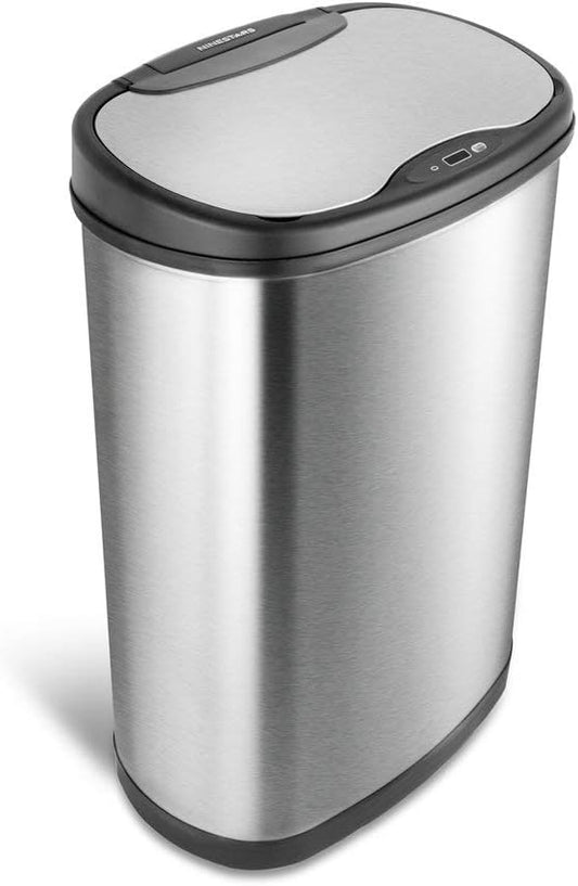 NINESTARS Stainless Steel DZT-50-25 Motion Sensor Trash Can, Large, 50liters, Silver