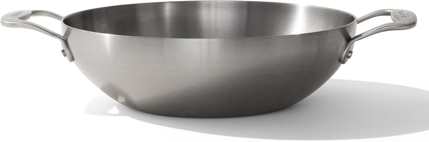 Made In Cookware - 10" Stainless Steel Kadai Pan - 5 Ply Stainless Clad - Professional Cookware - Induction Compatible