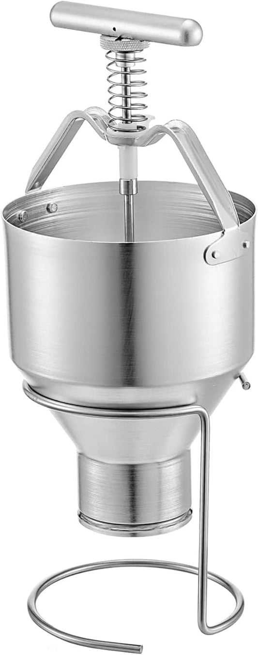 Manual Donut Maker Donut Depositor 5L Capacity Donut Dropper Hopper Stainless Steel Manual Donut Dispenser 6 Adjustable Thicknesses Donut Hopper with stand for Home and Commercial