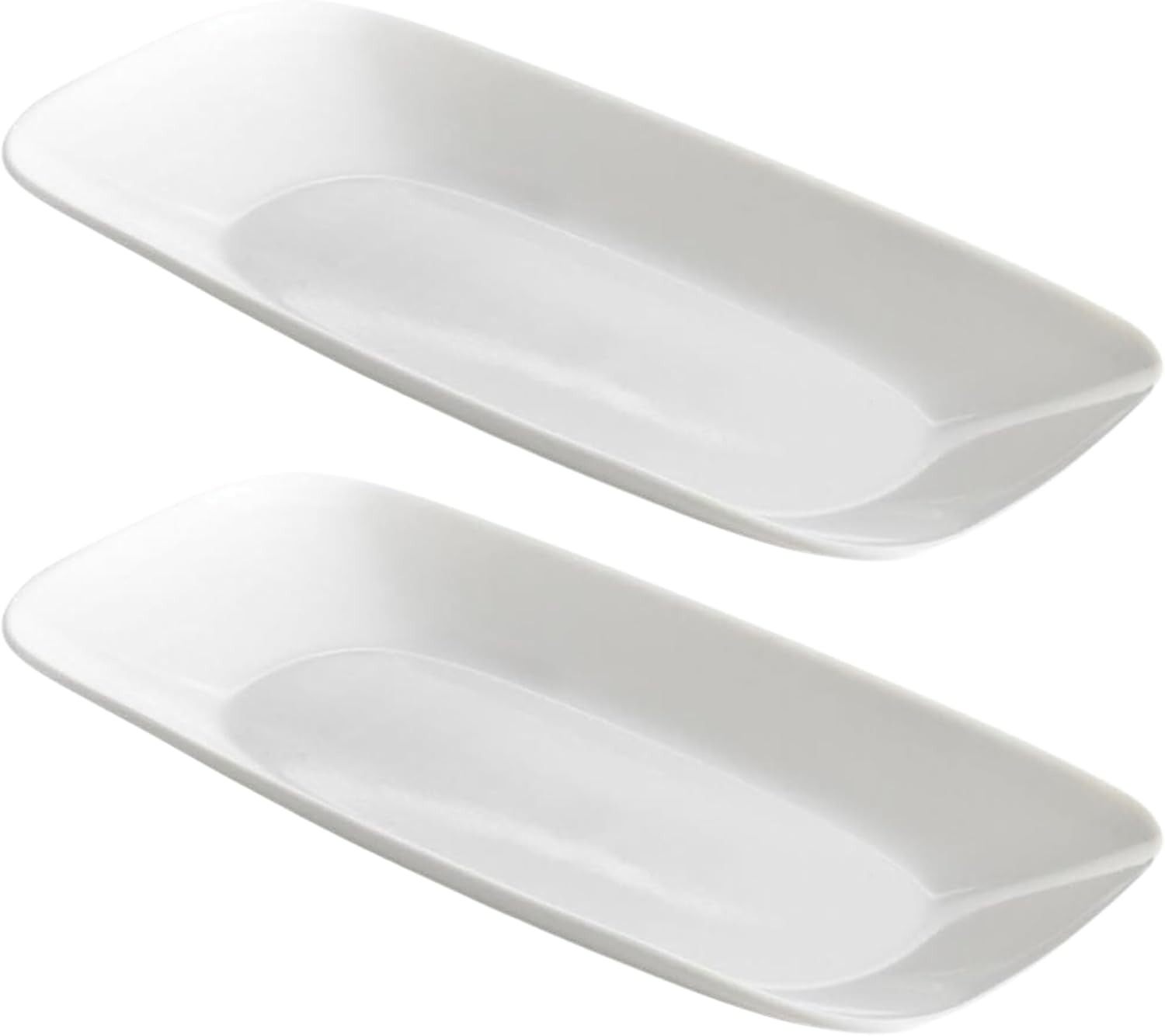 Corelle Square Round 10-1\/2-Inch Serving Tray, Pure White - Pack of 2