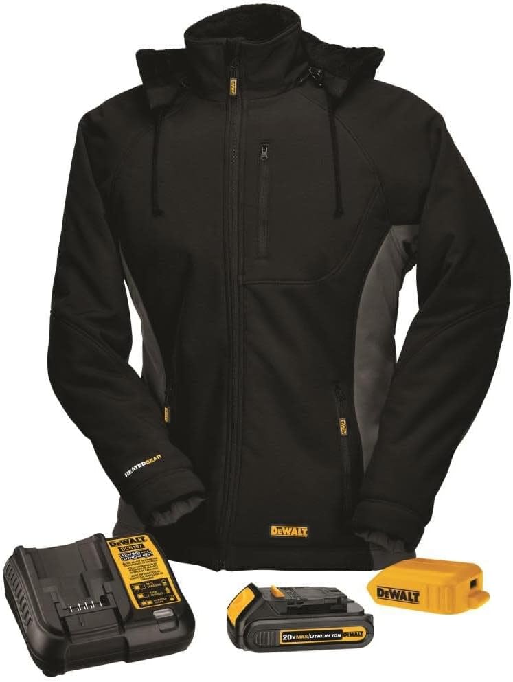 DEWALT DCHJ066C1-M 20V\/12V MAX Women's Heated Jacket Kit, Black, Medium