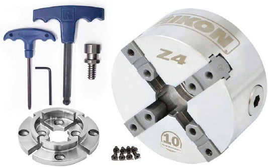 Direct Thread Lathe Chuck - 4 Jaw Z4 by RIKON