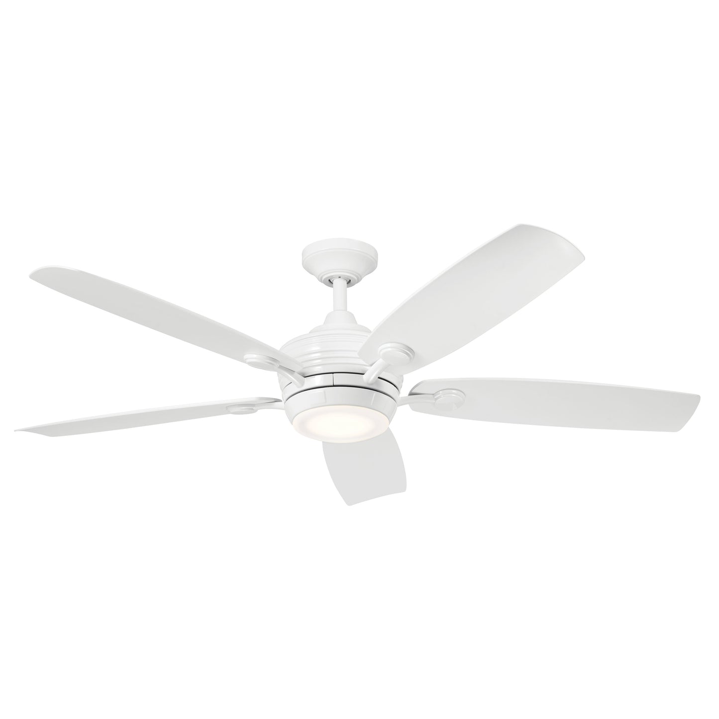 Kichler Tranquil 56-in Integrated LED Outdoor White with White Blades Ceiling Fan With Light - Remote Included ( 5 -Blade ) 5265301