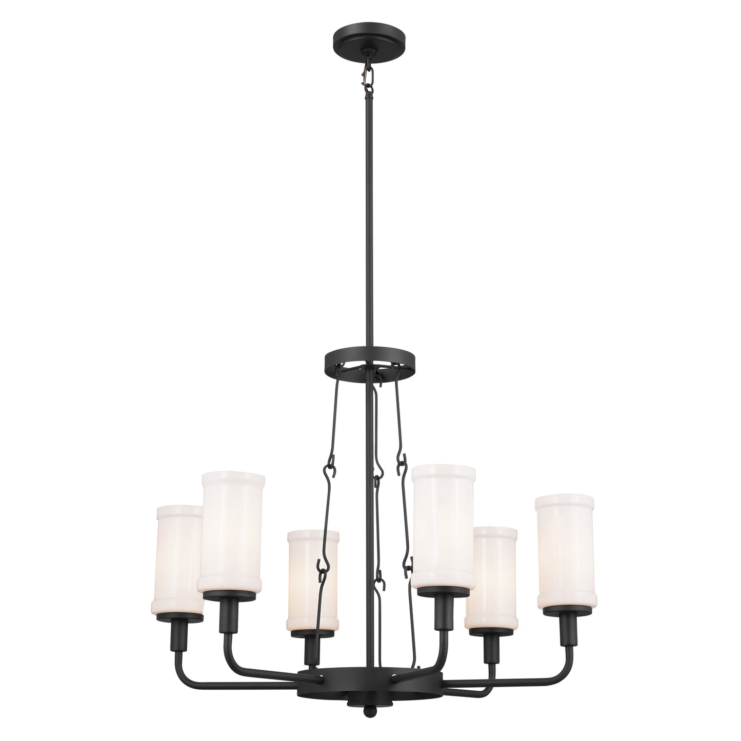 Kichler Vetivene 6 -Light Black Farmhouse For Use in Bedrooms, Dining Rooms, Foyers, Kitchens, Living Rooms Chandelier 5265516