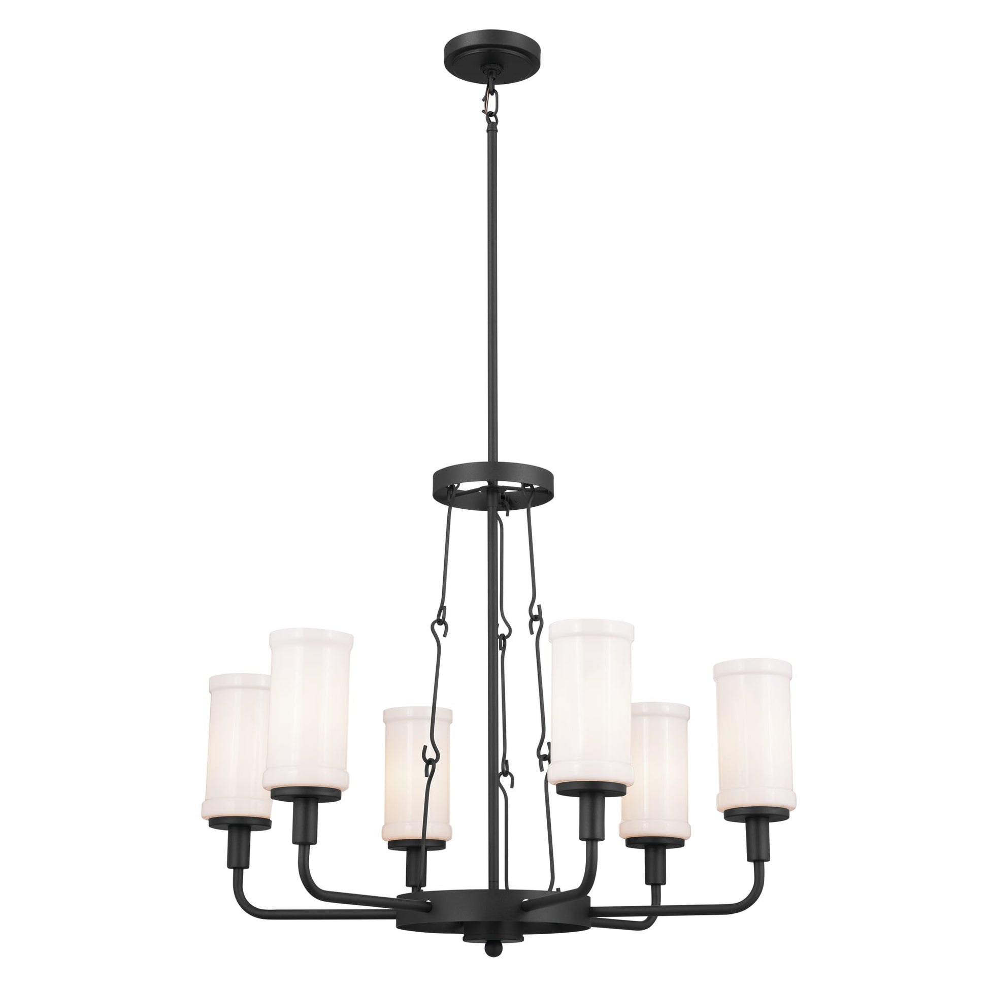 Kichler Vetivene 6 -Light Black Farmhouse For Use in Bedrooms, Dining Rooms, Foyers, Kitchens, Living Rooms Chandelier 5265516
