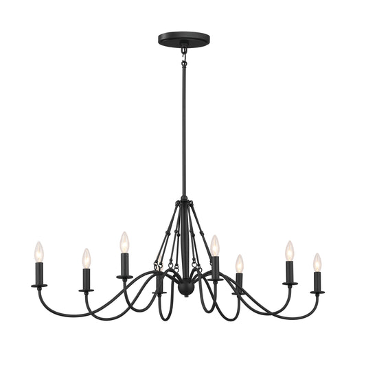 Kichler Freesia 8 -Light Black Farmhouse For Use in Bedrooms, Dining Rooms, Foyers, Kitchens, Living Rooms Chandelier 5265505