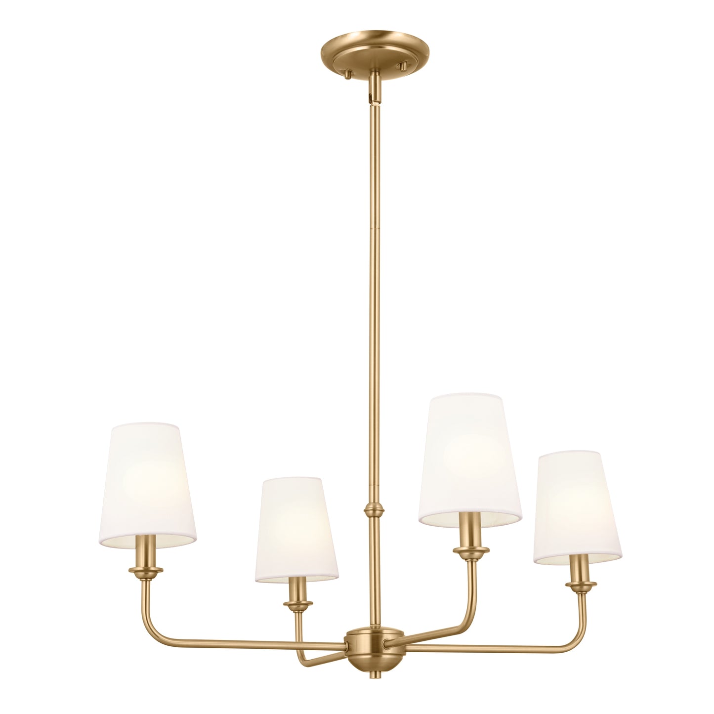 Kichler Pallas 4 -Light Brushed Brass Traditional For Use in Bedrooms, Dining Rooms, Foyers, Kitchens, Living Rooms Chandelier 5269726