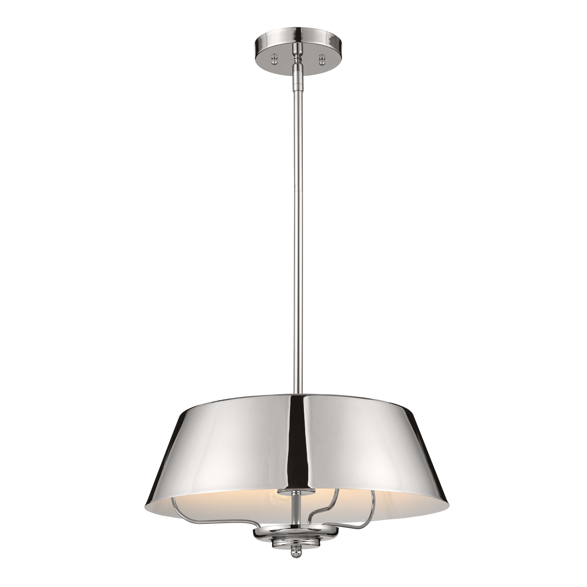 Kichler Luella 3 -Light Polished Nickel Traditional Drum Medium Hanging Convertible pendant/Semi-flush 5269758