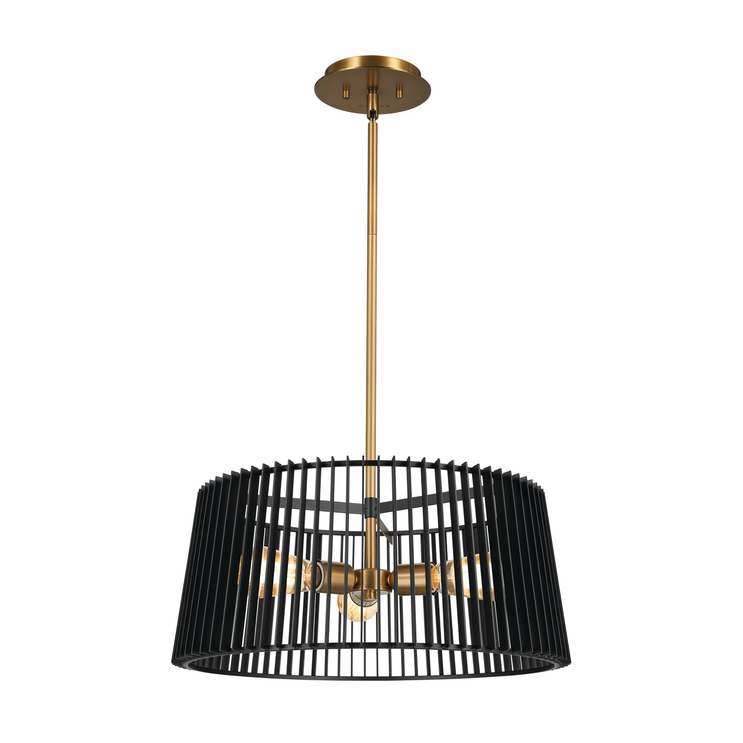 Kichler Linara 3 -Light Black Mid-century Drum Medium Hanging Convertible pendant/Semi-flush 5271923