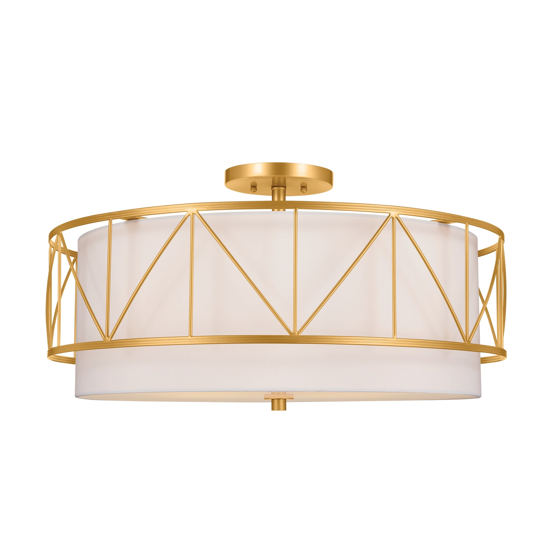 Kichler Birkleigh 4 -Light 24-in Gold Semi Flush Mount Light 5271911