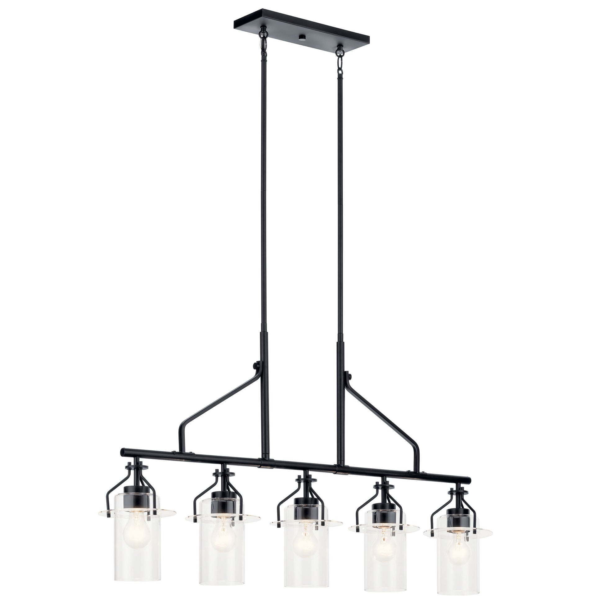 Kichler Everett 5 -Light Black Industrial For Use in Bedrooms, Dining Rooms, Foyers, Kitchens, Living Rooms Chandelier 5271905
