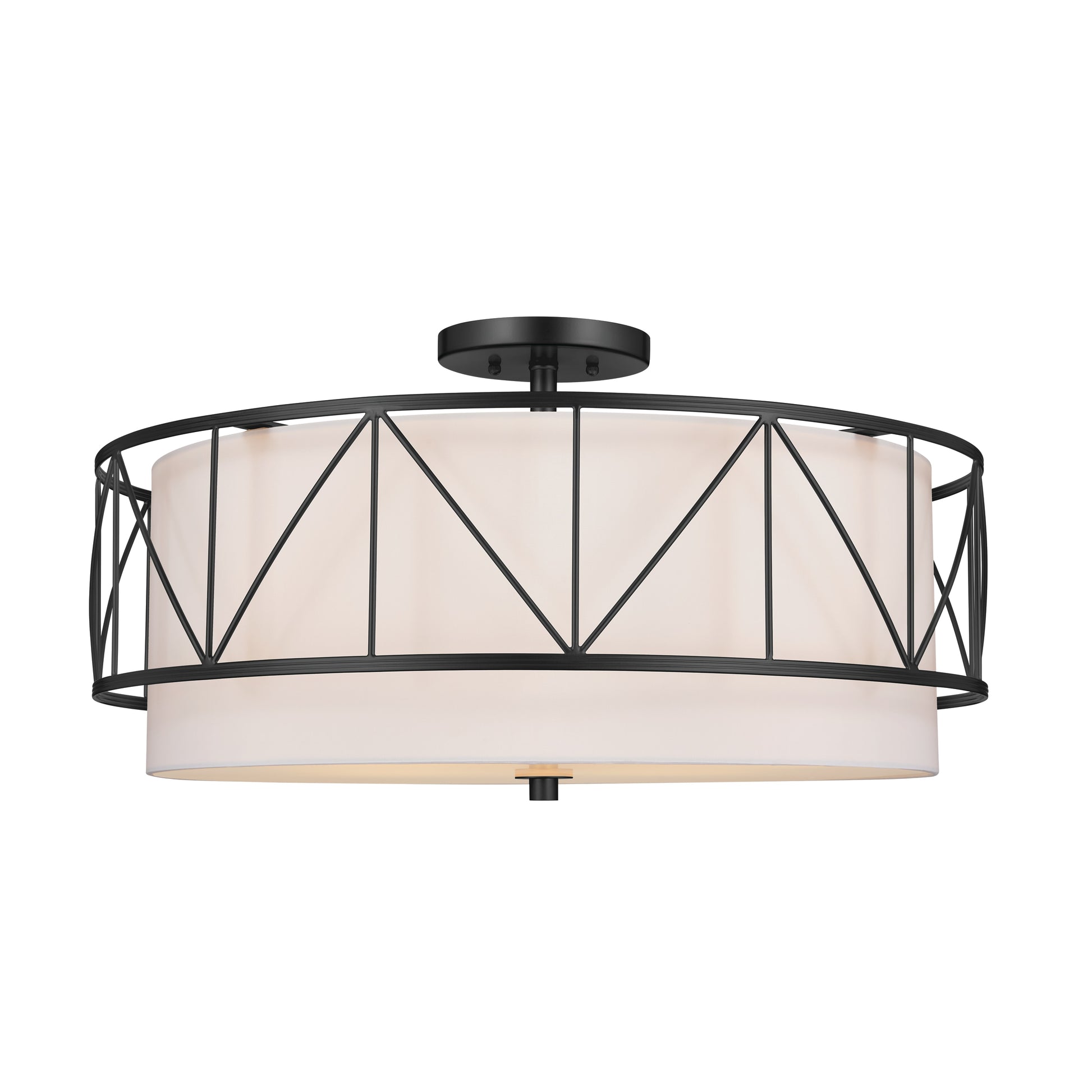 Kichler Birkleigh 4 -Light 24-in Black Semi Flush Mount Light 5271916