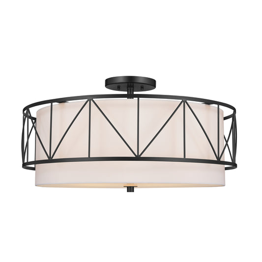 Kichler Birkleigh 4 -Light 24-in Black Semi Flush Mount Light 5271916