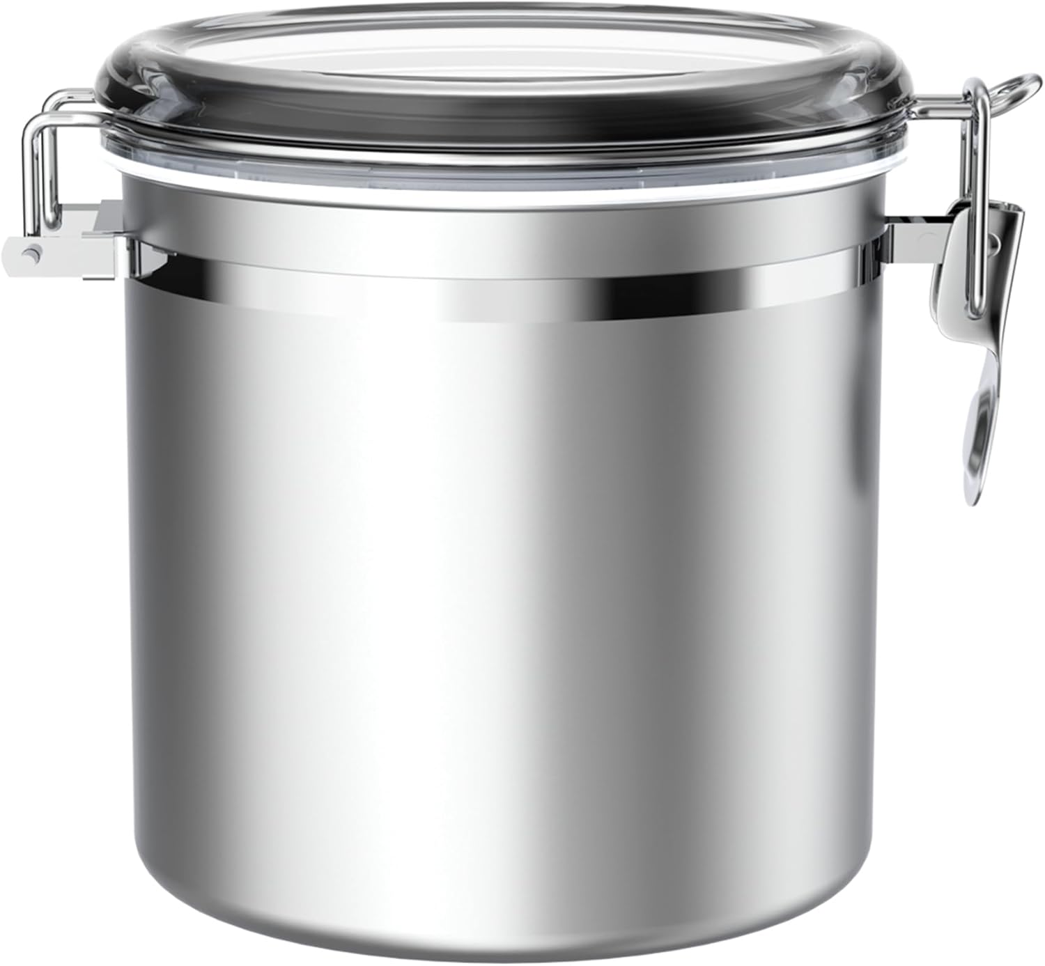 ENLOY 165oz Stainless Steel Airtight Canister for Kitchen, Large Flour Coffee Bean Tea Cereal Sugar Cookie Metal Food Storage Canisters with Clear Lid and Sturdy Locking Clamp